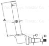 photo of Spindle left hand\right hand with vertical shaft 13.675 inches, 1.234 inch diameter. Wheel Bearing Kit available as part number WBKIH1 at $22.42. For model 140 with fixed front axle - not for hi clearance.