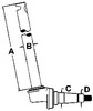 photo of This spindle is for High Crop only. Spindle measures A= 24.250 inch, B= 1.667 inch, C= 1.780 inch, D= 1.375 inch. For tractor models 1026, 1066, 1086, 1466, 1468, 1486, 21026, 2656, 2706, 2756, 2826, 2856, 3088, 3288, 3688, 656, 666, 686, 706, 756, 766, 786, 826, 856, 886, 966, 986, Hydro 100, Hydro 186, Hydro 70, Hydro 86. The wheel bearing kit used for this spindle is part number FW120FS.