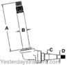 photo of This spindle measures A= 12.750 inch, B= 1.667 inch, C= 1.375 inch, D= .842 inch. For tractor models 460, 544, 656. The wheel bearing kit used for this spindle is part number WBKIH2.