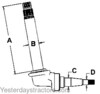 photo of This spindle measures A= 14.875 inch, B= 1.367 inch, C= 1.375 inch, D= .842 inch. For tractor models (544, 656 row crop serial number up to 13199). The wheel bearing kit used for this spindle is part number WBKIH2.