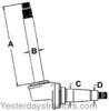 photo of This spindle measures A= 11.375 inch, B= 1.667 inch, C= 1.780 inch, D= 1.375 inch. For tractor models (544, 656 utility serial number 13200 and up). The wheel bearing kit used for this spindle is part number FW120FS.