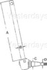 photo of This spindle measures A= 18.00 inch, B= 1.245 inch, C= 1.375 inch, D= .750 inch. For model 150 Row crop. The wheel bearing kit used for this spindle is part number WBKMF2.