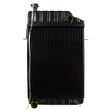 photo of This new radiator fits the following tractor models: 1100 and 1130 with the turbo diesel with oil coolers prior to engine serial 354UA3356T. It measures 19 1\2 inches over all width, 22 inches core height, 18 inches core width, and has a depth of 2 3\4 inches. The fill neck height is 1 3\4 inches, the oil cooler has 3\8 inch NPT Fittings, and it has five rows of tubes. It replaces part number: 509752M91.