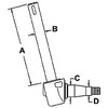 photo of This right hand spindle fits Massey Ferguson Industrial 40 and replaces OEM part number 519390M91. Dimension A 10.875 inch, Dimension B 1.495 inch, Dimension C 1.796 inch, Dimension D - 1.250 inch. Replaces 519390M91. The wheel bearing kit used for this spindle is part number WBKMF2.