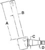 photo of This spindle measures A= 11.875 inch, B= 1.495 inch, C= 1.796 inch, D= 1.312 inch. For tractor models 20C, 30B, 30D, (235, 245, 250 Orchards). The wheel bearing kit used for this spindle is part number WBKMF5.