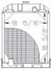 photo of Core size 18.625 inches wide, 18.9375 inches high, 4 rows of tubes 8 fins per inch. For model WD45 diesel.