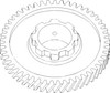 photo of 50 tooth. For tractor models (CA serial number 13291 and up), (D10 serial number 3501 and up), (D12 serial number 3001-9000), D14, (D15 serial number up to 17565).