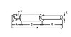 photo of Round body 3-1\4 inch shell diameter. A= 3 inch inlet length, B= 3 inch x 4-1\8 inch base plate, C= 16-1\2 inch shell length, D= 6-1\2 inch outlet length, E= 2-1\4 inch outlet outside diameter, F= 26 inch overall length. For tractor models (D15 with diesel engine and serial number up to 9001), (D17 with diesel engine and serial number up to 38964).