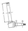 photo of This spindle measures A=12 inch, B=1.610 inch, C=1.500 inch, D=1.187 inch. For tractor models D10, D12, D14, D15, D17 early serial number with 5 bolt wheel. Uses wheel bearing kit part number WBKAC1.