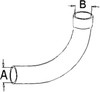 photo of Our new upper radiator hose has an inside diameter of 2.50 inches on the larger end, and 2.25 inches on the smaller end. For tractor models 7010, 7020.