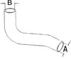 photo of Our new upper radiator hose has an inside diameter of 2.250 inches on the larger end, and 2.375 inches on the smaller end. For tractor models 7030, 7040, 7045, 7050, 7060, 7080, 7580.