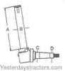 photo of This spindle measures A=12 inches, B=1.610 inches, C=1.625 inches, D=1.187 inches. For tractor models 170 Late, 175, 180, 185, D15, D17. Uses wheel bearing kit part number SBKAC2.