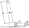 photo of This spindle measures A = 9.437 inch, B = 1.493 inch, C = 1.377 inch, D = .984 inch. For model 5040 with adjustable front axle. Replaces TX10808, 40 30 015, 588326, 672554AS, 72089232.