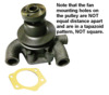 photo of For tractor models 135 UK, 150, 203, 205, 35, 50, FE35. Water Pump with single pulley and gasket. 2.5 inch diameter hub. Replaces Perkins 41312154. Includes pulley part number 731280M1 2.5 diameter hub. The fan mounting bolt holes are not in a square pattern. For Perkins A3.152 Diesel. Replaces 731280M1, 747542M91, 829258M1.