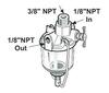 photo of For D and S series. Fuel Strainer Complete Assembly includes bowl, bail and nut, gasket and screen. With single 1\8  connection. S61580