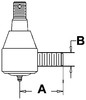 photo of A= 2.190 , B= .687 , 18 RH thread. For tractor models 1394, 480B, 480C, 480CK, 480D, (480LL with std or long axles and std wheel based), 530CK, 580B, 580C, 580CK, 580D, 580F, 584E, 585D, 585E, 586E, (760, 860 trenchers). Replaces A40962, D120800, E42039