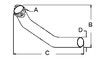 photo of A= 2 bolt inlet, B= 23  vertical length, C= 17  horizontal length, D= 2-1\2  Outlet O.D.. Used with AA4543R manifold, casting# A4039R, and R21826R and AA2214R mufflers. For model A styled Gas Serial Number 488000 and up, All Fuel Serial Number 584000 and up. NOT EXACTLY LIKE ORIGINAL. The pipe bends are somewhat different - will work fine. Original style is available as AA4014R-OEM.