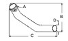 photo of A= 2 bolt inlet, B= 12  vertical length, C= 24  horizontal length, D= 2-1\2  outlet O.D.. Use with manifold A5751R and mufflers R21826R, AR20450 and AA2214R. For model 60 SN# 60139000 and up.
