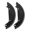 photo of These Brake Shoes are used on John Deere B serial number 201000 and up, and 50. Overall outer curved length: 9-3\4 inches, Width: 1-1\2 inches, 8 rivets retain lining to shoe. Replaces RE204403, AB3833R