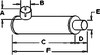 photo of A= 1.812  inlet length, B= 3.156  inlet I.D., C= 19  shell length, D= 2.375  outlet length, E= 2.520  outlet O.D., F= 21.750  overall length. For tractor models (55 SN# 46801-60000 with diesel engine), (95 SN# 9000 and up with gas engine), (105 with gas engine).