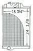 photo of For 2955 S\Cab SN<664559, 2955 with O Cab SN<660812, (3050, 3350). Radiator. Core Dim: 24.125 high, 18.875  wide, 4 rows of tubes (dense), 8 fins per inch.