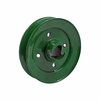 photo of This pulley has an outside diameter measuring 5.060 inches, an inside diameter of 1.125 inches, (2) 5\16 hole inside diameter. Measures 2.400 in height, and will fit a � inch wide fan drive belt. For the following models: M, MC, MT.