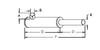 photo of Round body 5-1\2  shell diameter, A= 2  inlet length, B= 3-1\8  inlet I.D., C= 19  shell length, D= 3-1\2  outlet length, E= 2-3\4  outlet O.D., F= 22-3\4  overall length. For tractor models 699, 9900.
