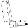 photo of Measures A= 15.125 , B= 1.500 , C= 1.687 , D= 1.312 . For tractor models (2510, 3010, 3020, 4000, 4010, 4020, 4320 all row crop front axle), (2520 SN# 022001 and up row crop), 9900 cotton picker. The wheel bearing kit used on this spindle is kit part number WBKJD6.