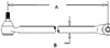 photo of A= 40.750 , B= 1.062 , ball joint ends are rotated 90 degrees. For tractor models JD401, 2020, 2030, 2440, 2630, (2640 SN# up to 340999). Replaces AL19047, AL38636, AL39035, AT33297