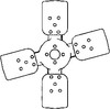 photo of Fan is 16.00  diameter with 1-1\2  pilot hole, mounting holes on 1-3\4  centers. For tractor models 1020, 1520, 2040, 2240, 820, 830, JD300, JD350, JD350B.