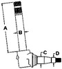 photo of Measures A= 9.313 , B= 1.747 , C= 1.795 , D= 1.312 . For tractor models (310, 310A SN# 237998 and up), 310B, (401D, 480C SN# up to 700147). The wheel bearing kit used on this spindle is kit part number WBKJD7.