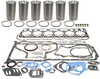 photo of Engine Kit. 6-Cylinder Diesel, 381 CID. 4-1\8 inch Standard Bore, 4-1\4 inch Overbore Supplied. 5-Ring Piston. Also for 404 with standard 4-1\4 inch bore. Basic Engine Kit, less bearings. Contains sleeves & sleeve seals, pistons & rings, pins & retainers, pin bushings, connecting rod bolts, complete gasket set, crankshaft seals. For 4010 Series, 4020 Series. Original Block, Thru ESN 64999, block marked R26070, R33180, R34340, R40890, R40900 has weep holes. Will not work on Block number R40930.
