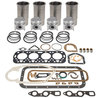 photo of Basic Engine Kit, less bearings for tractor models: Super A1 and Super AV1 serial number 310300 and up, Super C; 100 and 200 (C123 CID 4-cylinder gas). For tractors with stepped head pistons. Overbore from 3 1\8 inch to 3 1\4 inch. Kit contains sleeves and sleeve seals, pistons and piston rings, pins and retainers, complete gasket set with crankshaft seals. ENGINE BEARINGS ARE NOT INCLUDED.