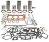 photo of 152 CID 3 cylinder diesel engine 3.6 inch standard bore, injectors vertical in head. Basic Engine Kit. Contains CAST sleeves, .150 inch flange thickness, pistons and rings, pins and retainers, pin bushings, gasket sets, crankshaft seals. For 203, (prior to serial number 65902115) 205, (prior to serial number 65902115) 35, FE35, MF35, MF50. Engine Bearing and thrust washers must be ordered separately. Please see  engine bearings .