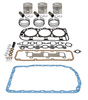 photo of 158 CID 3 cylinder gas 4.2 inch standard bore. Basic in-frame kit with standard pistons, rings, valve grind gasket kit, oil pan gasket. For tractor models 2000, 3000.