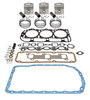 photo of 158 CID 3 cylinder gas 4.2 inch standard bore. Basic in-frame kit with .040 inch oversize pistons, rings, valve grind gasket kit, oil pan gasket. For tractor models 2000, 3000.