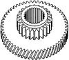 photo of 24 middle teeth, 57 outside diameter teeth, 26 spline. For tractor models (2000, 3000, 4000 all with 6 speed transmission.)