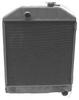 photo of Radiator Assembly with Oil Cooler. For tractor models 7000, 7100, 7200. For Radiator Cap order part number E2NN8100BA. Inlet 1 1\2 inches, Outlet 1 3\4 inches, Ht: 24 inches, W: 18 1\2 inches, Thickness: 4 1\4 inches, Core Ht: 17 5\8 inches, W: 17 7\8 inches, Thk: 3 inches, 5 Rows of tubes, 7 Fins per inch.