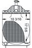 photo of 18.187  wide, 17.625  high, 3 rows of tubes, 7 fins per inch. For model 580C