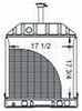 photo of Oil cooler fittings are on the back-side of radiator. Replaces 83925458. Core size (the finned part) is: 18.000 inches wide, 17.750 inches high, 4 rows of tubes, 8 fins per inch. Fits industrials: 455 (7\87-11\88), 550 (8\81>), 555 (8\81>), 555A (8\81>), 555B (8\81>), 655 (8\81>), 655A (8\81>).
