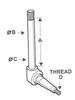 photo of Right hand spindle fits: Fordson Major, Power Major and Super Major. A=7.5 inch, B=1.5 inch, C=1.5 inch, D=0.87 inch.