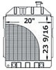 photo of For 7910, 8210 all 1982 and up. Radiator. Core dimensions: 20.0 inches wide, 23.5625 inches high, 5 rows of tubes, 8 fins per inch.