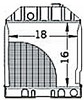 photo of This is a New Radiator, without oil cooler for tractor models 250C, 260C, 3230, 3430, 3930, 3930H, 3930N, 3930O, LATE 4130, 4130N, 4130O, 4630, 4630N, 4630NO, 4630O. Measurements in inches: Overall Height: 21 1\2, Overall Width: 19, Core Height: 16, Core Width: 18, Depth: 2, Rows: 3, Fill Neck Height: 3\4, Inlet: 1 1\2, Outlet: 1 3\4. Replaces OEM numbers F0NN8005EA15M, E0NN8005MD15M, E0NN8005MA15M, E0NN8005KA15M, E0NN8005LA15M, E0NN8005MB15M, E9NN8005AA25M, E9NN8005AB15M. If your tractor has an oil cooler, see part number E1NN8005AB15M
