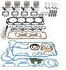 photo of 256 CID 4 cylinder diesel 4.4 inch standard bore. Engine overhaul kit with standard pistons, rings, complete gasket kit, pin bushings, cam bearings, intake and exhaust valves, springs, valve keys. less bearings. Order bearings separately. For 5000 (4\1968-1975).