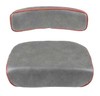 photo of Grey seat covered cushions, back and bottom with inlay as pictured. Contains part R1000 and R1001. For tractor models MH50, TE20, TO20, TO30, TO35, F40, 30, 35, 50, 65, 85, 88, 95, 130, 135, 165, 185, 230, 235. This kit contains: backrest assembly (part number 181324M1 inlay and 513353M91 cover), seat cushion assembly (part number 181326M1 inlay and 513351M91 cover).