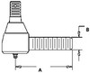 photo of Tie Rod End, RH. For tractor models 200B, 300B, 400B, 430, 430CK, 480B, 480CK, 530, 530CK, 580B, 580CK, 630, STW16, W110, 580. A= 3.125 , B= .687 , 18 RH thread.