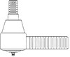 photo of This tie rod end measures 4.16 inches from center of knuckle to end of threads and threads are 24 x 1.5 Metric RH Threads. For tractor models 584D, 585D, 586D, 584E, 585E, 586E, 584FL, 580D, 580 Super D, 580SE, 480E, 480LL.