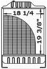 photo of For model 1494. Radiator. Core size: 18.25  wide, 19.375  high, 3 rows of tubes, 7 fins per inch.