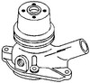 photo of Water pump with single belt pulley and with threaded bypass hole. For tractor models 770, 780, (880 live drive SN# 1001 to 24644), (880 non live drive SN# 1001 to 2983), (880 implematic live). Replaces K203618, K262986, K911964.
