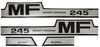 Massey Ferguson 245 Decal Set, Hood